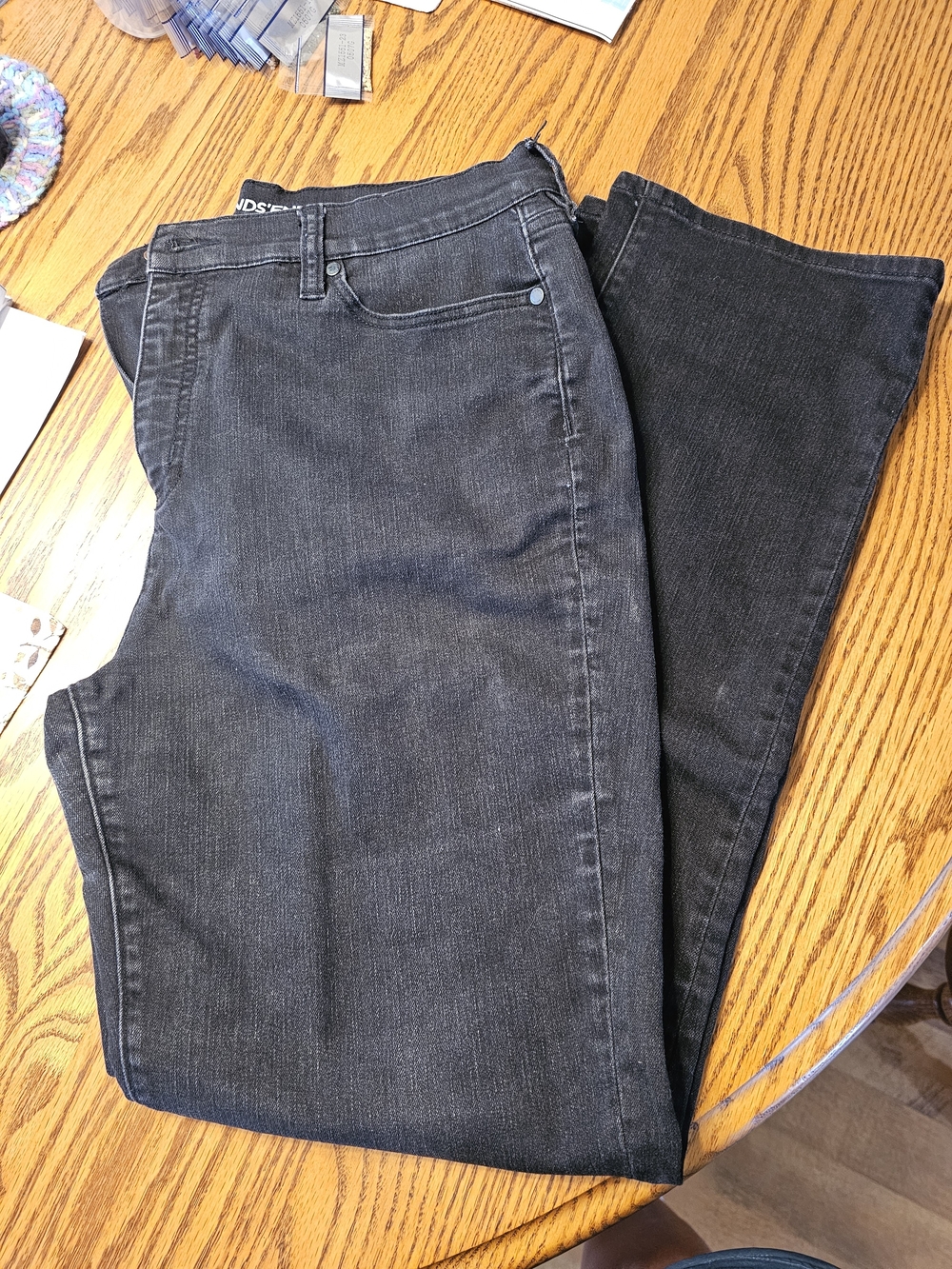Lands' End Women's Charcoal Black High-Rise Jeans